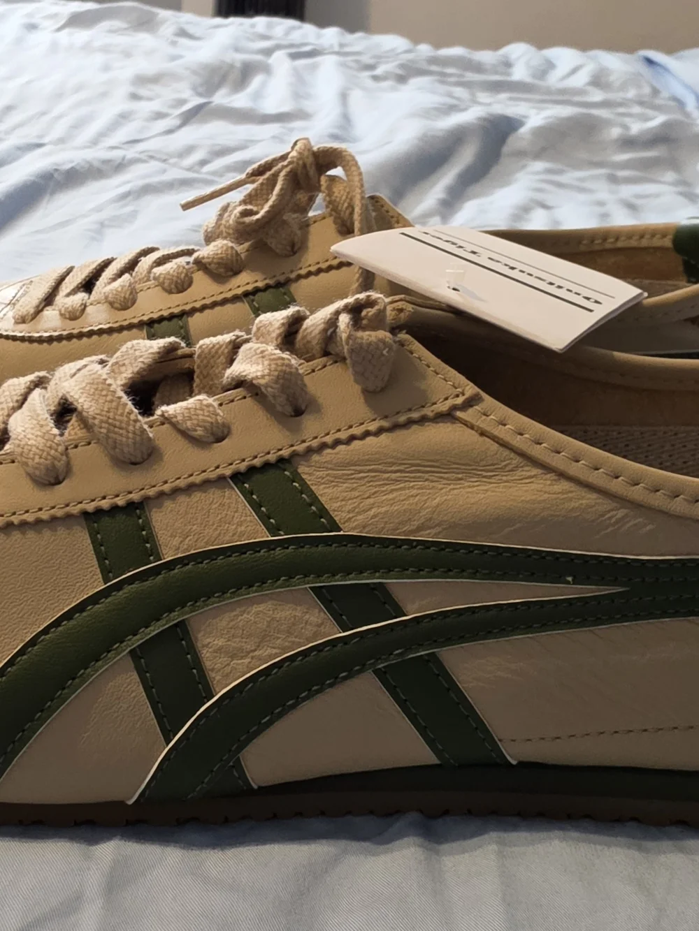 Onitsuka Tiger by Asics Beige and Olive Green Low-Top Sneakers